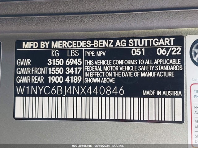W1NYC6BJ4NX440846 Mercedes-Benz G 550 4matic