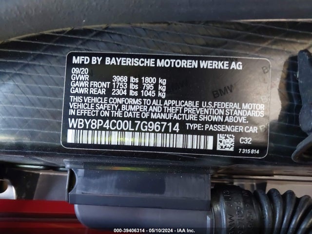 WBY8P4C00L7G96714 BMW I3 120ah W/range Extender