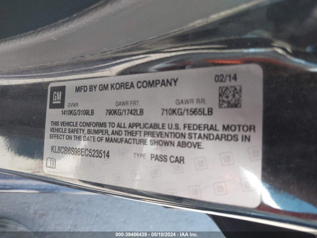 Chevrolet Spark Ls Auto 2014 KL8CB6S98EC523514 Image 9