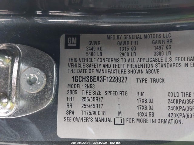 Chevrolet Colorado Lt 2015 1GCHSBEA3F1228927 Image 9