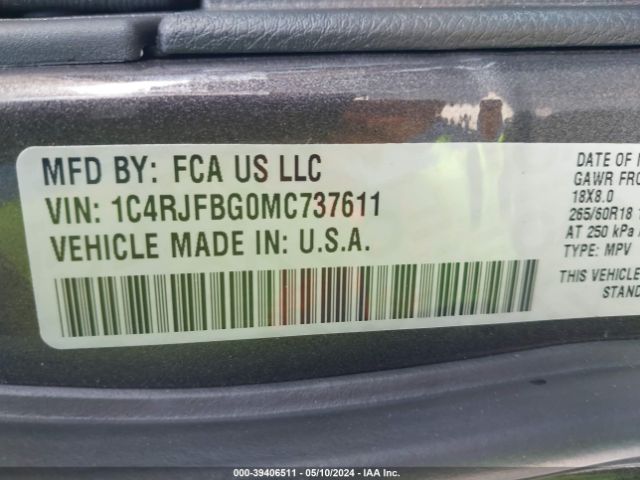 2021 JEEP GRAND CHEROKEE 1C4RJFBG0MC737611 Photo 8