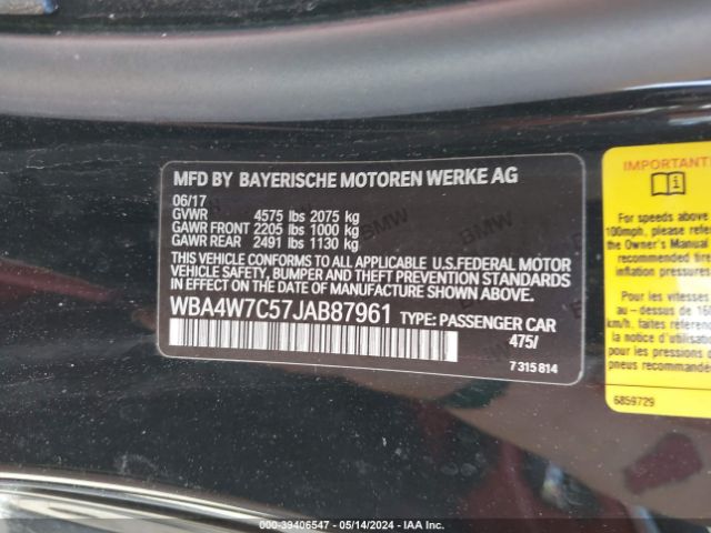WBA4W7C57JAB87961 BMW 440I