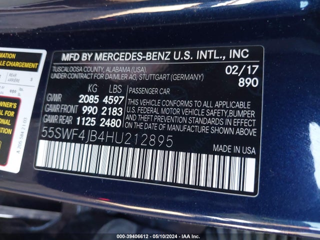 55SWF4JB4HU212895 Mercedes-Benz C 300 Luxury/sport