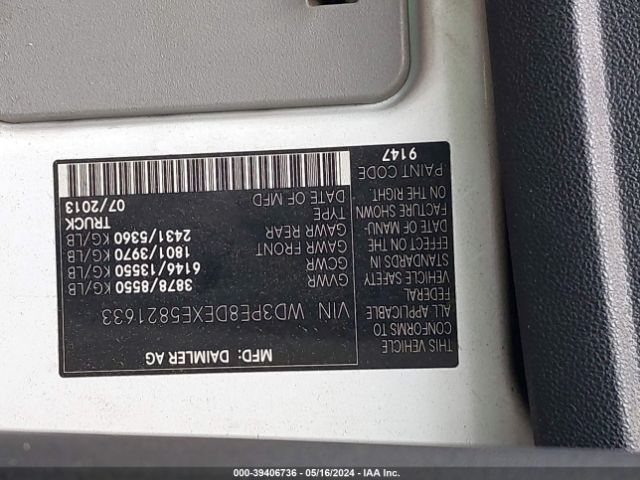 WD3PE8DEXE5821633 Mercedes-Benz Sprinter 2500 High Roof