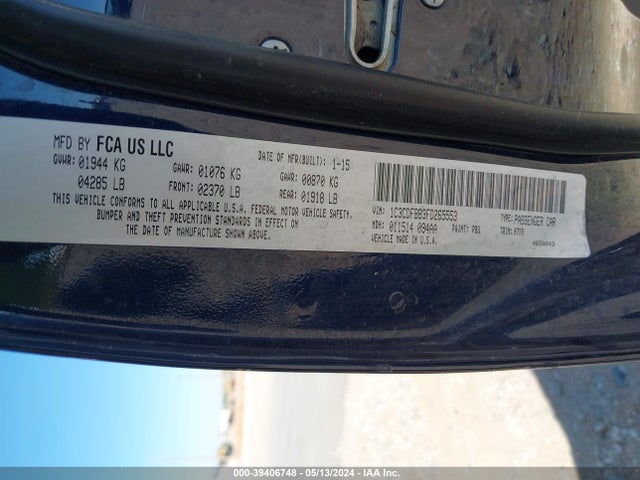 Dodge DART SXT 2015 1C3CDFBB3FD265553 Image 9