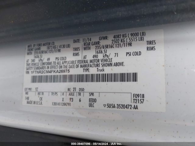 1FTNR2CM4FKA26975 Ford Transit-250