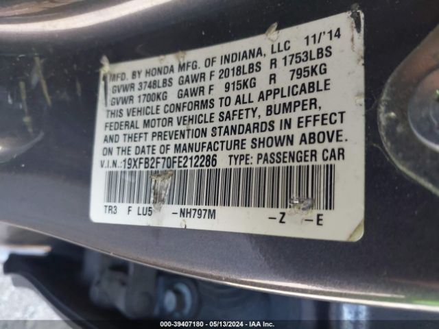 19XFB2F70FE212286 Honda CIVIC SE
