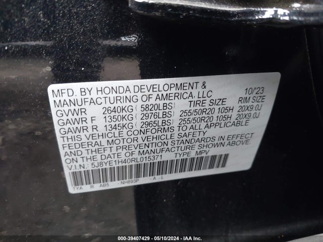 Acura Mdx Technology Package 2024 5J8YE1H40RL015371 Image 9