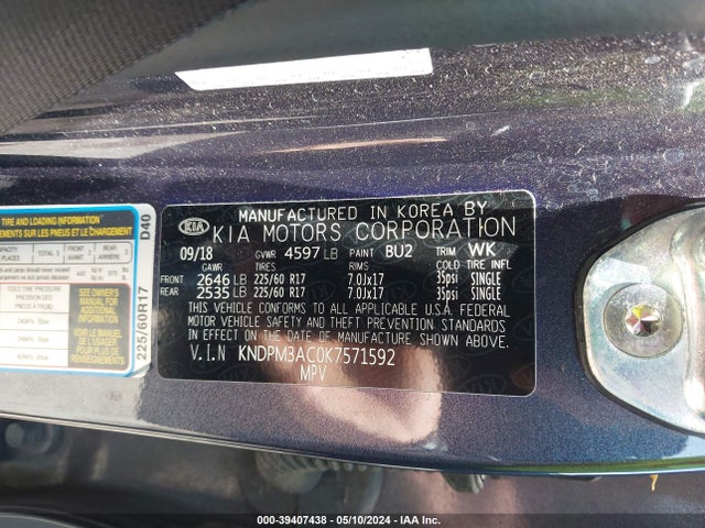 KIA Sportage Lx 2019 KNDPM3AC0K7571592 Image 9