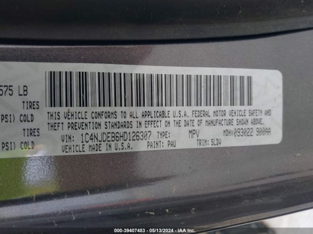 1C4NJDEB6HD126307 Jeep Compass High Altitude 4x4