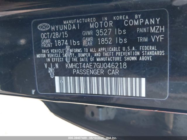 KMHCT4AE7GU046218 Hyundai ACCENT SE