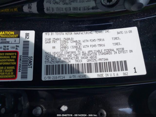 5TFAZ5CN0MX099124 Toyota Tacoma Sr5 V6