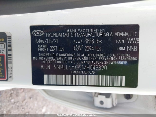 Hyundai ELANTRA SE 2021 5NPLL4AG5MH049890 Image 9