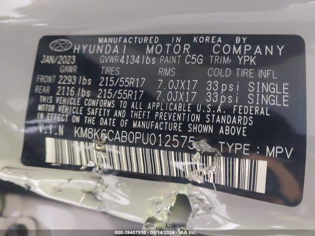 Hyundai Kona Sel 2023 KM8K6CAB0PU012575 Image 9