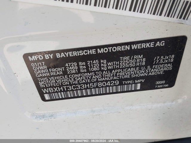 BMW X1 Xdrive28i 2017 WBXHT3C33H5F80429 Image 9