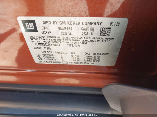 KL4MMDSL3LB104814 Buick Encore Gx Fwd Select