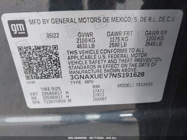 Chevrolet Equinox Awd Lt 2022 3GNAXUEV7NS191628 Image 9