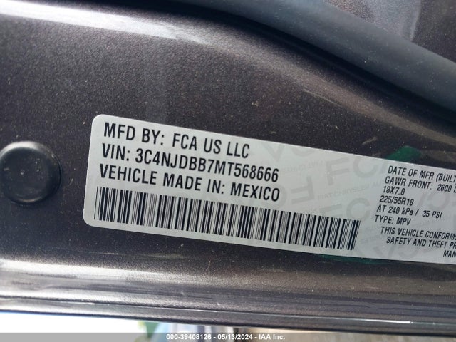 3C4NJDBB7MT568666 Jeep Compass Altitude 4x4
