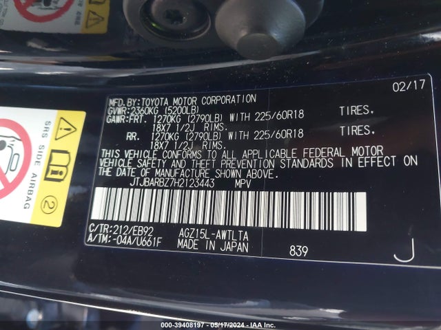 JTJBARBZ7H2123443 Lexus Nx 200t F Sport