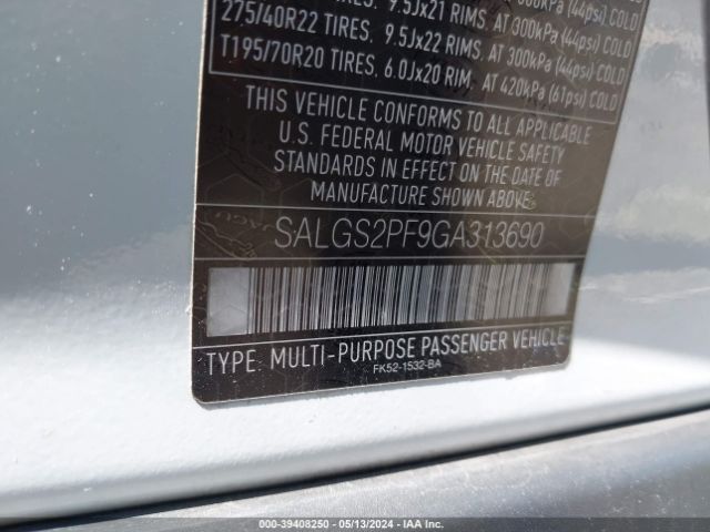 SALGS2PF9GA313690 Land Rover Range Rover 3.0l V6 Supercharged Hse