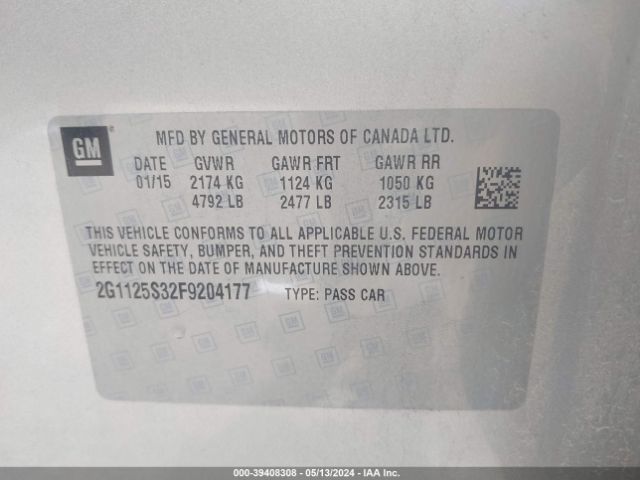 2G1125S32F9204177 Chevrolet Impala 2lt