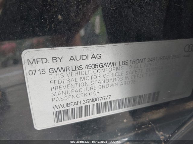 WAUBFAFL3GN007677 Audi A4 2.0t Premium