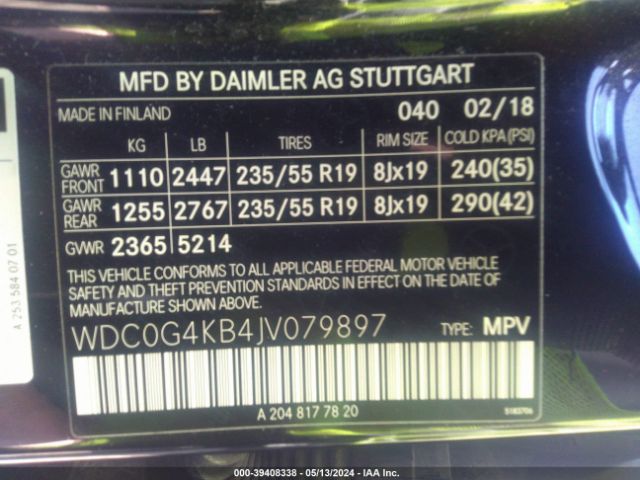 WDC0G4KB4JV079897 Mercedes-Benz Glc 300 4matic
