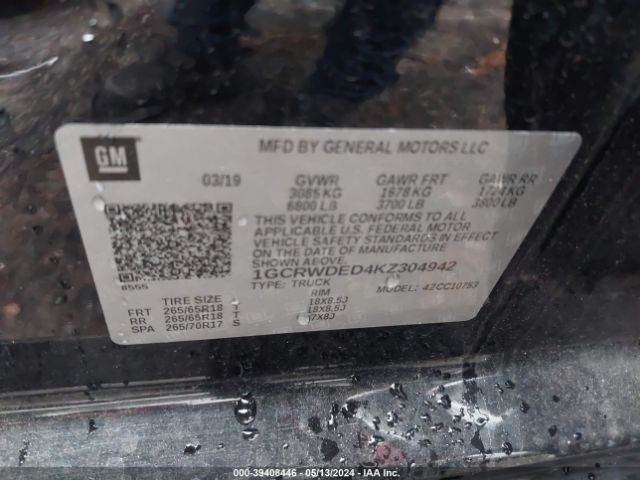 1GCRWDED4KZ304942 Chevrolet Silverado 1500 Rst
