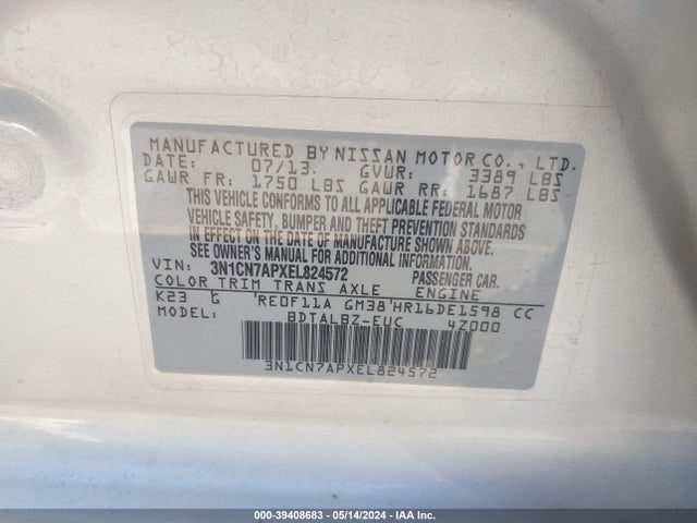 Nissan Versa 1.6 Sv 2014 3N1CN7APXEL824572 Image 9