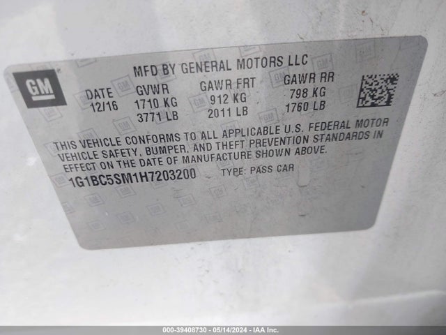 Chevrolet Cruze Ls Auto 2017 1G1BC5SM1H7203200 Image 9