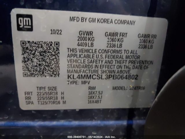 KL4MMCSL3PB064802 Buick Encore Gx Preferred Awd