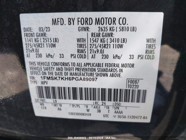 Ford Explorer St-line 2023 1FMSK7KH6PGA89097 Image 9