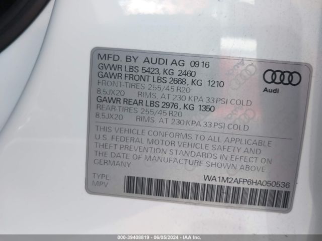 WA1M2AFP6HA050536 Audi Q5 2.0t Premium
