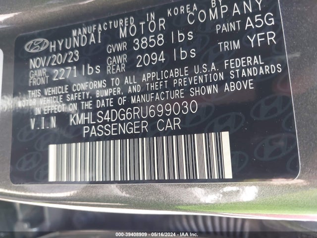 Hyundai ELANTRA SEL 2024 KMHLS4DG6RU699030 Image 9