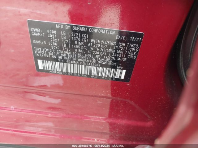 4S4WMALD0N3412083 Subaru Ascent Limited