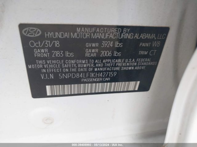 5NPD84LF1KH427159 Hyundai Elantra Value Edition