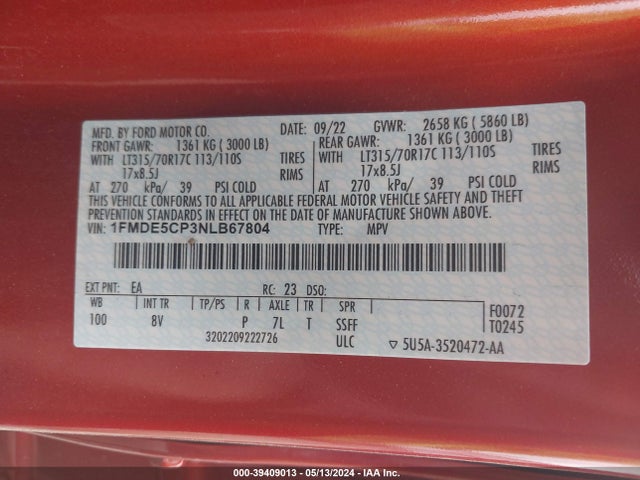 Ford Bronco Badlands 2022 1FMDE5CP3NLB67804 Image 9