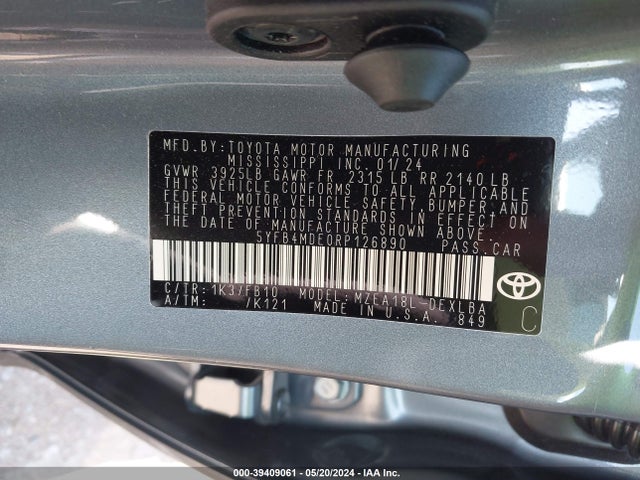 Toyota COROLLA LE 2024 5YFB4MDE0RP126890 Image 9
