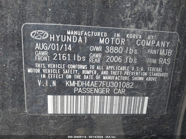 Hyundai ELANTRA SE 2015 KMHDH4AE7FU301082 Image 9