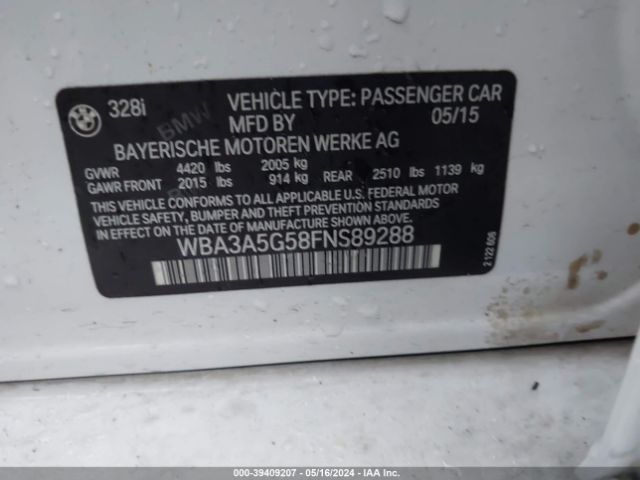 WBA3A5G58FNS89288 BMW 328I