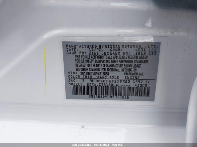 Nissan Sentra Sr Xtronic Cvt 2022 3N1AB8DV0NY313858 Image 9