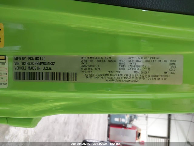 1C4HJXDN2MW801532 Jeep Wrangler Unlimited Willys 4x4