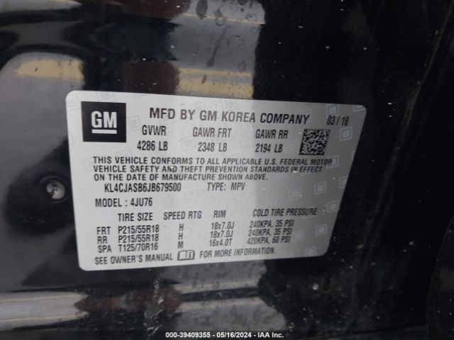 KL4CJASB6JB679500 Buick Encore Preferred