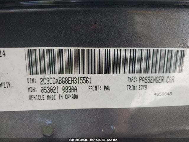 Dodge Charger Se 2014 2C3CDXBG8EH315561 Image 9