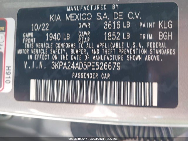 KIA RIO S 2023 3KPA24AD5PE526679 Image 9