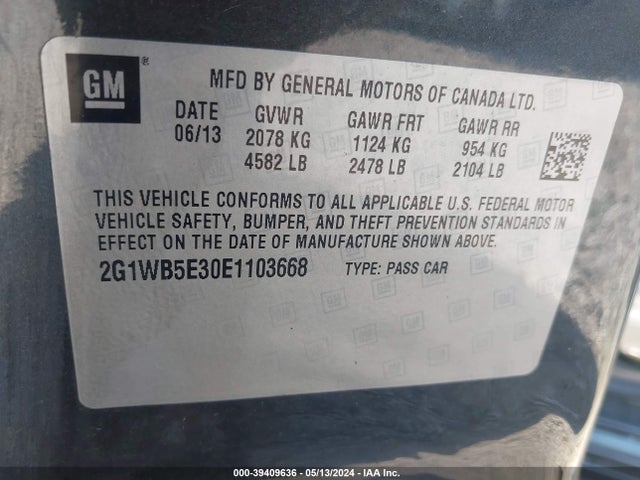 Chevrolet Impala Limited Lt 2014 2G1WB5E30E1103668 Image 8