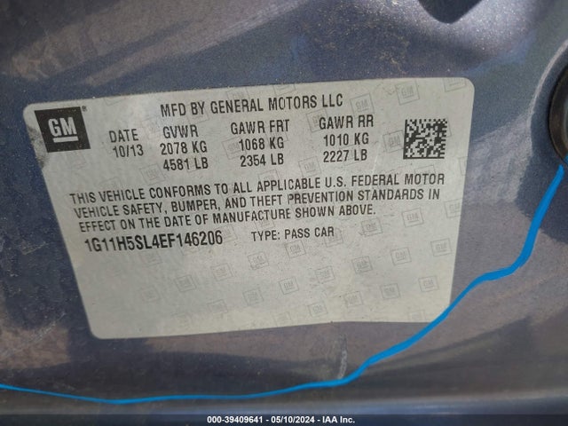 Chevrolet Malibu 1lz 2014 1G11H5SL4EF146206 Image 9