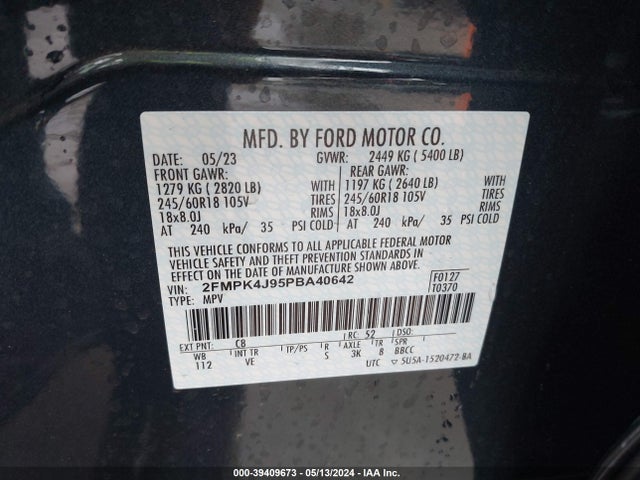 Ford EDGE SEL 2023 2FMPK4J95PBA40642 Image 9