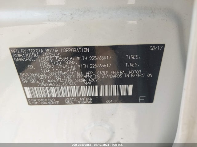 Toyota RAV4 LE 2018 JTMZFREV3JJ151943 Image 9