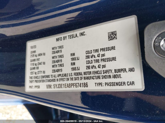 2023 TESLA MODEL 3 5YJ3E1EA8PF674186 Photo 8